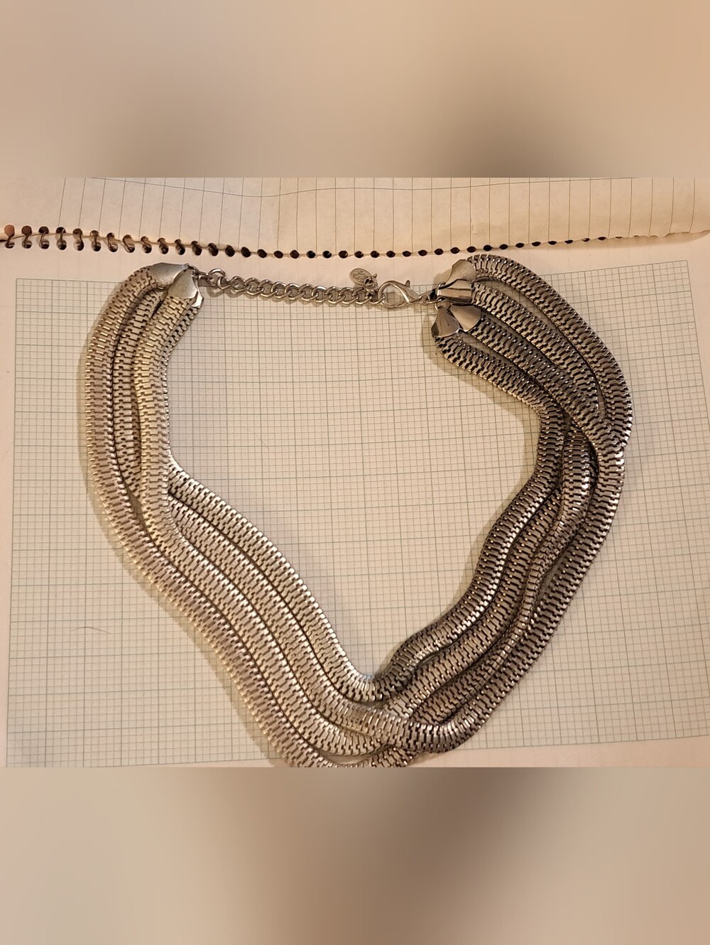 Cara Cara Multi-Row Silver 2 Tone Layered Necklace